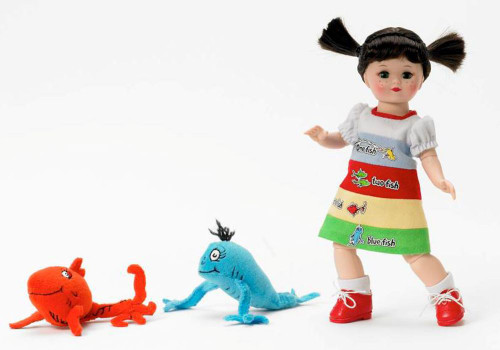 Madame Alexander One Fish Two Fish Dr Seuss 8" Doll and Stuffed Fish Set Madame Alexander One Fish Two Fish Dr Seuss 8" Doll and Stuffed Fish Set