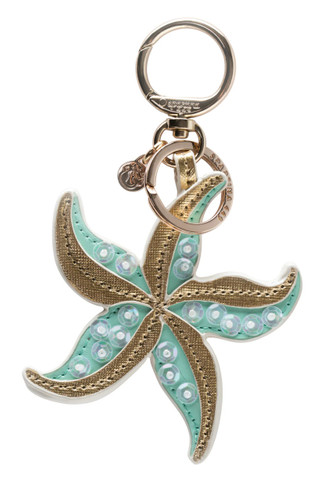 Spartina 449 Starfish Aqua Blue Key Ring Keychain