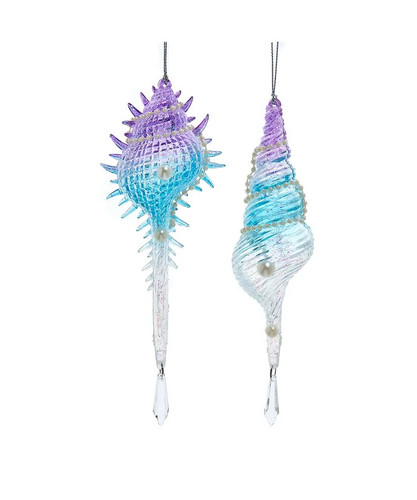 Kurt Adler Iridescent Pearl Wrapped Seashell Ornament