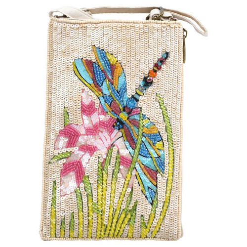 Bamboo Trading Company Dragonfly Spring Beaded Crossbody Club Smart Phone Bag