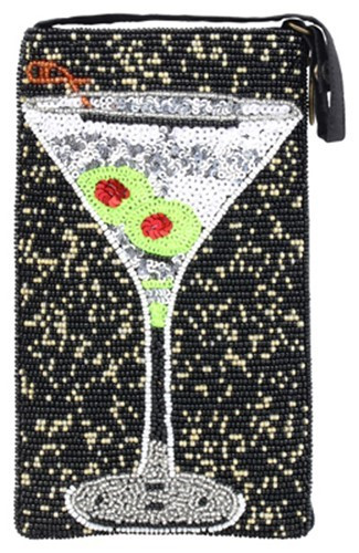 Bamboo Trading Company Dirty Martini Black Beaded Crossbody Club Smart Phone Bag Bamboo Trading Company Dirty Martini Black Beaded Crossbody Club Smart Phone Bag