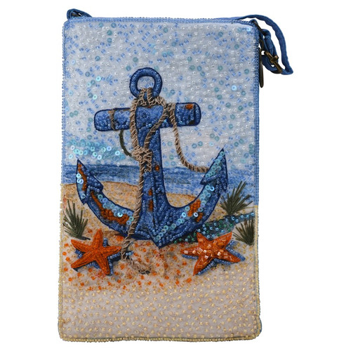 Bamboo Trading Company Ocean Anchor Beaded Crossbody Club Smart Phone Bag Bamboo Trading Company Ocean Anchor Beaded Crossbody Club Smart Phone Bag