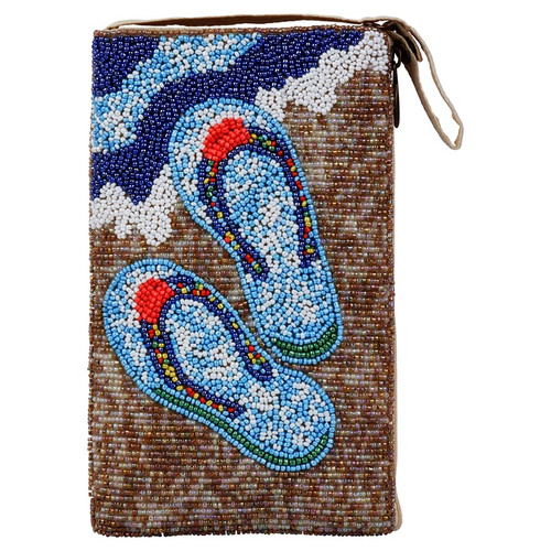 Bamboo Trading Company Flip Flops On The Beach Beaded Crossbody Club Smart Phone Bag Bamboo Trading Company Flip Flops On The Beach Beaded Crossbody Club Smart Phone Bag
