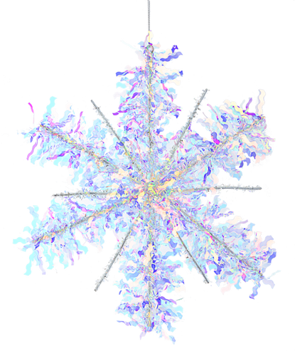 Ganz Iridescent Tinsel Snowflake Christmas Tree Ornament