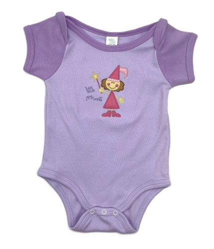 Stephen Joseph Little Princess Purple Snap Shirt Onesie- 0-3 Months