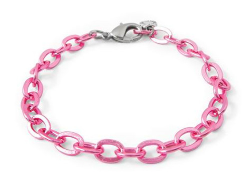 Charm It Girls Pink Chain Link Adjustable Charm Bracelet