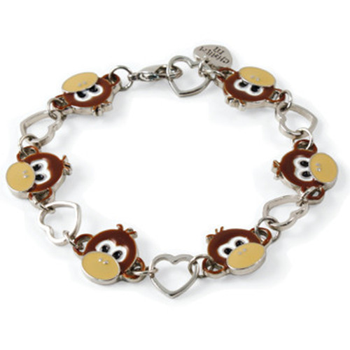 Charm It Girls Monkey Face Heart Adjustable Bracelet