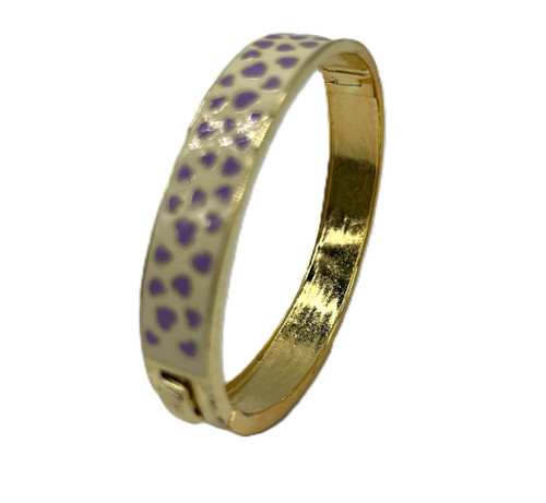 Lily Nily Purple Hearts Child's Gold Bangle Bracelet