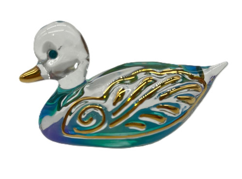 Glass Baron Aqua Blue Swan Figurine