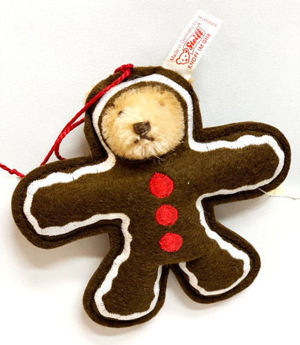 Steiff Gingerbread Man Mohair Christmas Bear Ornament