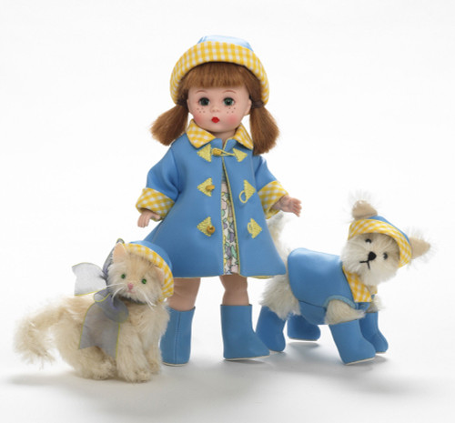 Madame Alexander Raining Cats and Dogs 8" Doll and Stuffed Animals Set