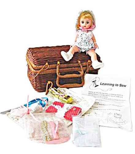 Madame Alexander Wendy Loves Sewing 8" Doll Basket Set