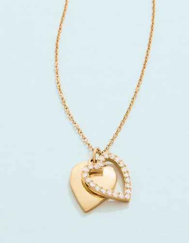 Spartina 449 Gold Sweetheart Crystal Charm Pendant Necklace