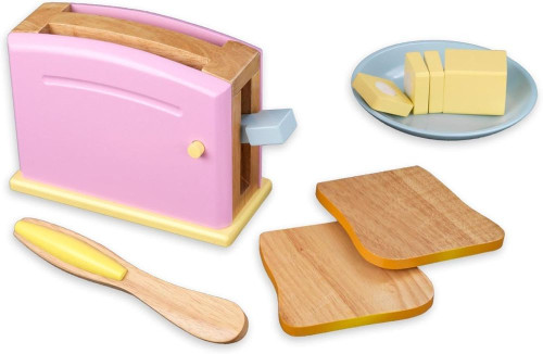 Kidkraft Toys Pink Wood Play Toaster Set