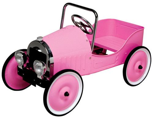 Pink Jalopy Classic Vintage Style Metal Kid's Pedal Car