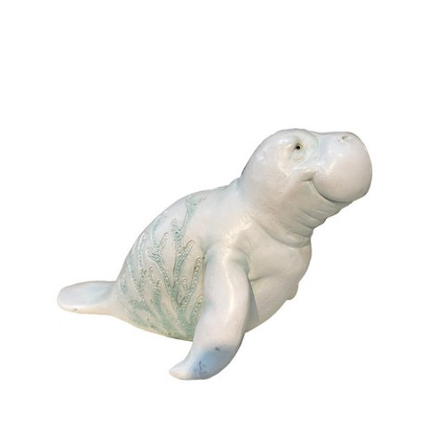 Fancy That White Manatee With Sea Coral Figurine Fancy That White Manatee With Sea Coral Figurine