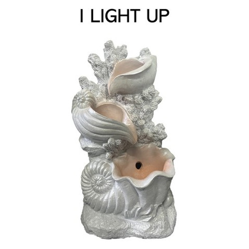Fancy That Sea Shells Among The Sea Coral LED Light Up 3 Tier Water Fountain Fancy That Sea Shells Among The Sea Coral LED Light Up 3 Tier Water Fountain