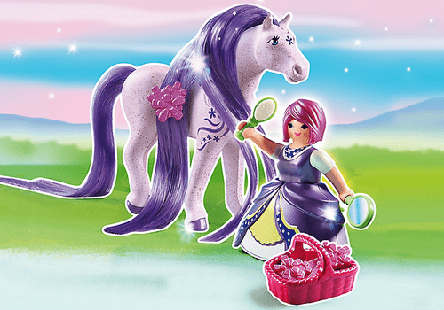 Playmobil Purple Princess Viola with Purple Long Hair Horse Play Set