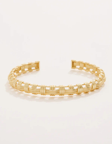 Spartina 449 Basket Weave Gold Cuff Bracelet