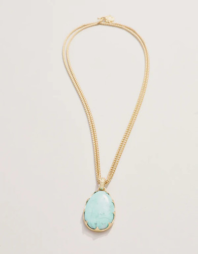 Spartina 449 Coralie Light Turquoise Pendant Gold Long/Short Necklace