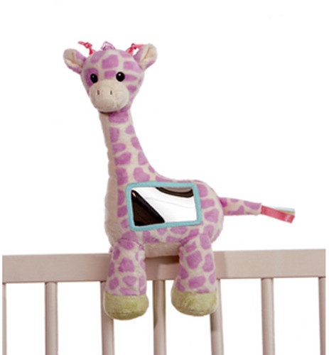 Aurora Baby Giggles Stuffed Giraffe Peek A Boo Infant Crib Mirror Pal