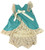 Peaches & Cream Whimsy Aqua Sun Top With Cream Crochet Ruffle Bloomers Infant Girl's Set Size 18M