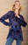 Hale Bob Julissa Navy Purple Velvet Burnout Long Sleeve Top