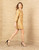 Hale Bob Elina Boucle Gold Tweed Dress
