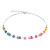 Coeur De Lion Iconic Lite Rainbow GeoCUBE® Crystal Silver Necklace