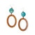 Beija Wood Hoop Earrings brown turquoise