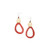 Nora Straw Ball Hoop Earrings Coral