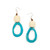 Nora Straw Ball Hoop Earrings Teal