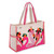 Sun N Sand Embroidered Floral Flamingos Canvas Shoulder Tote Bag