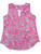 Lulu-B Neon Pink Tropical Floral Print Key Hole Sleeveless Top