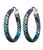 Mosaico Jewels Round Inside Out Crystals Silver Hoop Earrings