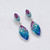 Mosaico Crystal Marquis Dangle Double Seed Post Silver Earrings