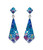Mosaico Jewelry Crystal Kite Shaped Dangle Silver Post Earrings