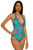 Trina Turk Mykonos One Piece V- Neckline Halter Plunge Swimsuit