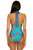 Trina Turk Mykonos One Piece V- Neckline Halter Plunge Swimsuit