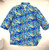 Beachtime Blue Tropical Leaf Print 3/4 Sleeve Tunic Top