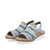 Rieker Regina 41 Multi Blue Weave Low Wedge Sandals