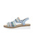 Rieker Regina 41 Multi Blue Weave Low Wedge Sandals