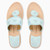 Jack Rogers Spring Pastels Signature Leather Low Block Heel Leather Sandal
