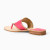 Jack Rogers Embroidered Pink Flamingo Leather Flat Sandal
