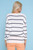 Picadilly Marine Inspired Embroidery Striped Lightweight Sweater Top