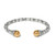 Brighton Pebble Link Two Tone Open Flex Cuff Bracelet
