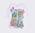 Vilagallo Side Bow Tropical Vacation Print T-Shirt Short Sleeve Top