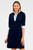 Gretchen Scott Shirt Tail White Trim 3/4 Sleeve Dress