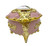 Splendid Porcelain Rose Jewel Pink & Gold Musical Jewelry Box