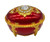 Splendid Large Crystal Oval Shaped Red & Gold Musical Jewelry Box